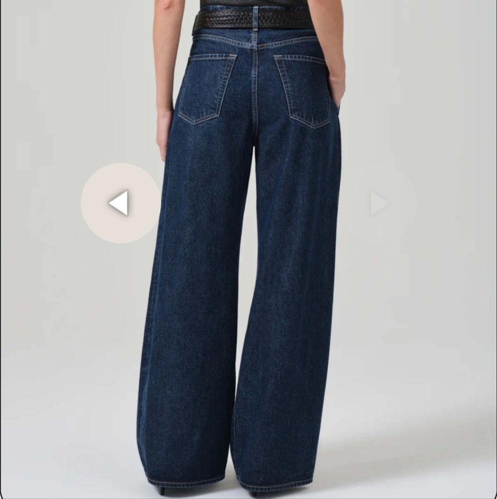 Citizens Of Humanity Petra Pleated Trouser Wide Leg Jean In Eden - Picture 14 of 16